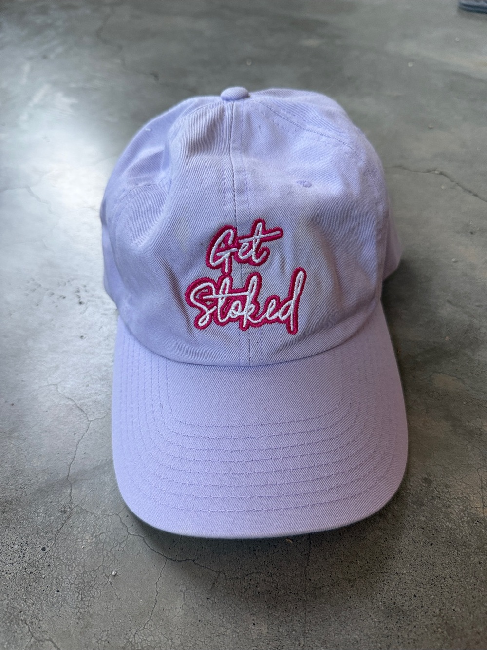 Get Stoked Lavender Kids Baseball Cap
